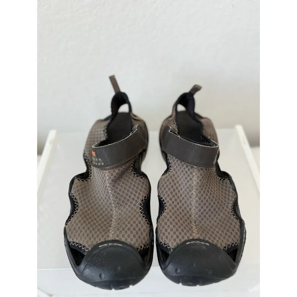 Crocs Men's Size 8 Brown SwiftWater Mesh Fisherman Deck‎ Sandals Water Shoes EUC